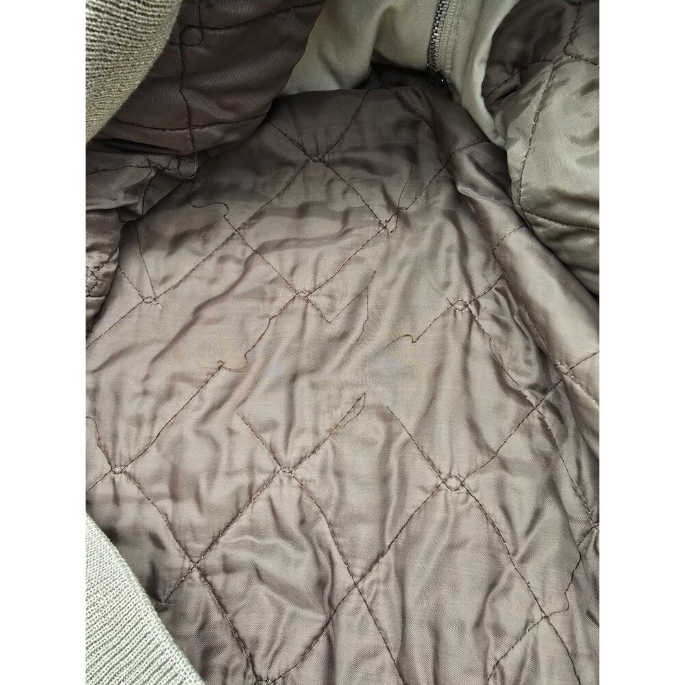 VTG Men's Sears Outerwear Beige Coat Jacket L Tan Quilted Double Front Pocket - Picture 6 of 7